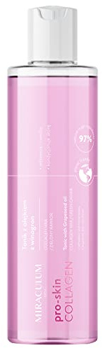 Miraculum, Reinigungswasser KOLAGEN PRO-SKIN, Traubenkernöl, Collagen HXA Komplex, Grüner Kaviar, Erfrischendes Gesichtswasser zur Reinigung und Pflege, für alle Hauttypen, 200 ml
