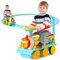 GYMAX Treno Elettrico per Bambini, Trenino Giocattolo con Set di Rotaie da 16 Pezzi, Luce, Musica, Fischio del Treno e Spazio di Archiviazione, per Bambini da 3 Anni, Carico Massimo 25 kg (Blu)