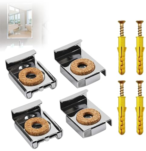 Ganci per Specchio a Muro, Clip per Montaggio a Molla, 4 Pezzi Clip Specchio a Molla Gancio, Clip per Specchio, Ganci per Specchio a Muro, per Appendere Oggetti Incorniciati, Immagini, Specchi