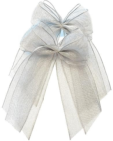 lilopard® Deko-Schleifen Set | 2 handgemachte Doppel-Geschenk-Schleifen für feierliche Anlässe | Zier-Schleifen aus Schleifenband zum dekorieren, verschönern + verschenken | Fertigschleife