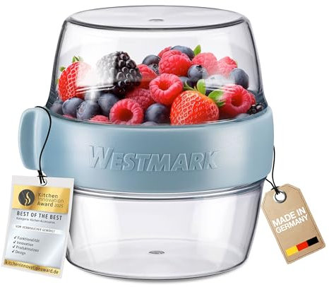 Westmark Pocketbox -Maxi-, praktische Meal-Prep-Dose to go, ideal für Joghurt, Obst, Gemüse, Snacks, 700 ml (2 x 350 ml), BPA-frei, Blau