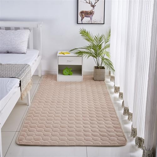 BESTORI Teppich Wohnzimmer Kurzflor rutschfest Teppich Flauschig Weich Waschbar Teppich Modern Einfarbiges Muster Kamel, 40 x 60 cm