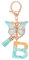 MWOOT Letter Keychain Initiale Schlüsselanhänger Buchstabe B,Alphabet Harz Blume Key Chain mit Schmetterling Quaste Anhänger Handtasche Geldbörse Charm,Grün Blütenblatt Keyring für Mädchen(B)
