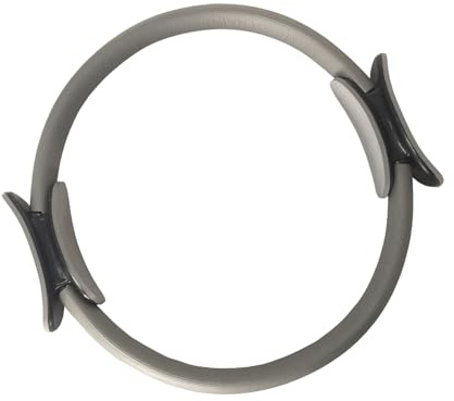wisoolkic Yoga Ring für Frauen und Mädchen, hochwertig, leicht und tragbar, für Ganzkörperübungen, PP Yoga Fitness Ring, Kreis, Pilates Ring, Grau