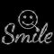 Glitzerdeals Bügelbilder Karneval Strass Smille mit Blume lachendes Gesicht Aufbügler für Textilien Smile Bügelmotiv Sprüche Strass Bügelbild Smile