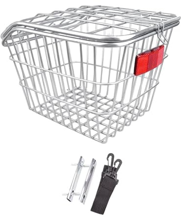 harayaa Fahrradkorb Hinten, Fahrradkorb, Langlebige Aufbewahrung mit Deckel, Fahrrad Gepäckträger, Fahrradträger, Korb für Radfahren, Camping