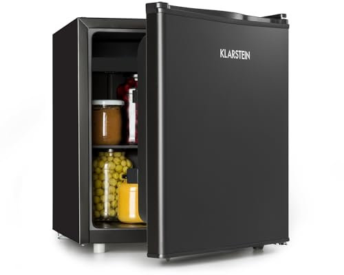 Klarstein Mini réfrigérateur portable, petit réfrigérateur de bureau, mini réfrigérateur de chambre avec bac à glace et dégivreur manuel, réfrigérateur de camping, mini bar, 0-10°C, 46L