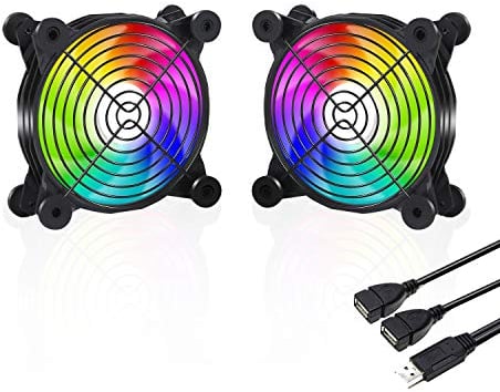 upHere gaming U1206 USB PC Fan Dual-ball bearings Rainbow LED Silent 120mm USB Fan for Computer Cases Computer Cabinet Xbox Cooling