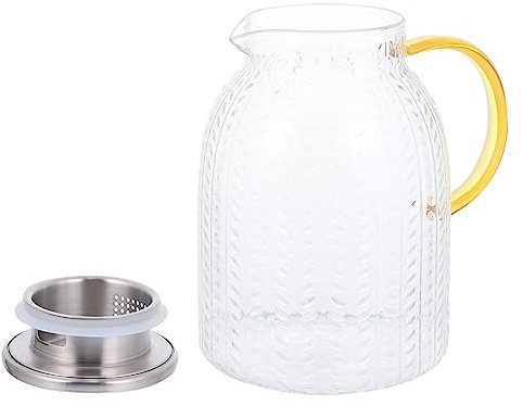 TOPBATHY Kaltwasserkrug Aus Glas Wasserkocher Aus Glas Modische Wasserkanne Kaltwasserkocher Nützlicher Wasserbehälter Explosionsgeschützter Wasserhalter Einfacher