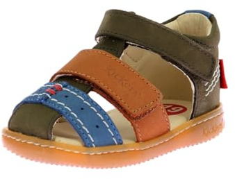 Kickers BAZAR,SANDALE BEBE KAKI CAMEL BLEU, 25 EU