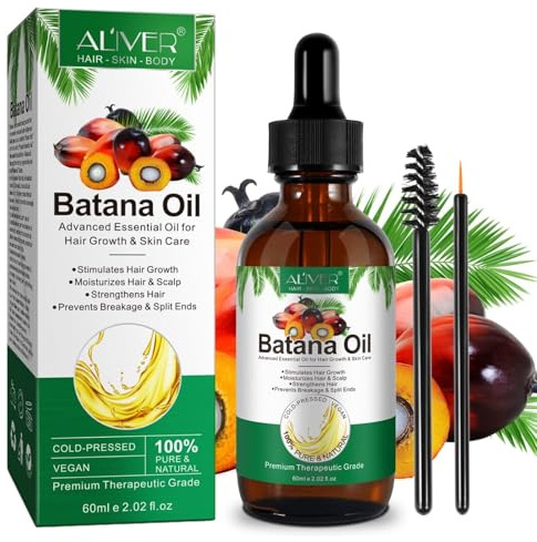 P-Beauty Bio Batana Öl - veganes Öl für Haare, Gesicht & Nägel, Kaltgepresst 60ml - für Haarwuchs & Hautpflege - Öl gegen Haarausfall & Spliss - Haarwachstum - Haarpflege - Gesichtspflege - Pflegeöl