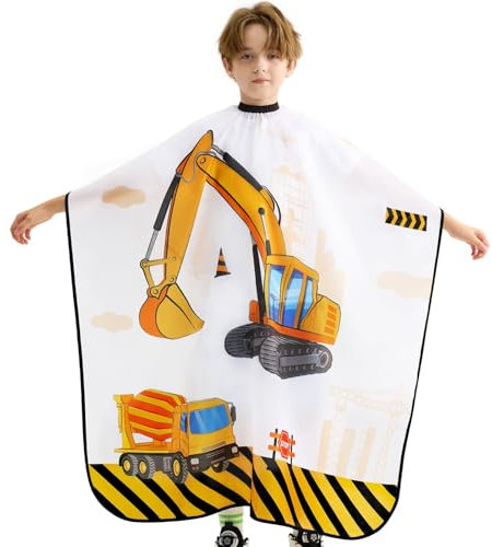 WAWSAM Kinder Friseurumhang Kinder Haarschneideumhang Friseurumhang Verstellbarer Friseur Umhang mit Verstellbaren Schnappverschluss für Jungen Mädchen Friseursalon Zubehör