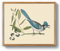 MHARTK66 Vintage Vogel Leinwand Bilder mit Rahmen Holz, 30x40 cm Wandbilder Wohnzimmer Blauschopfhäher Bild Aesthetic, Tier Illustration Wanddeko Schlafzimmer Badezimmer Büro Zimmer