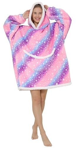 RhaThZey Übergroße Hoodie Decke,Hoodie Decke mit Ärmeln,Warm Sherpa Deckenpullover,Flanell Wohn- & Kuscheldecken TV Decke Hoodie für Erwachsene Herren,Damen, Jugendliche