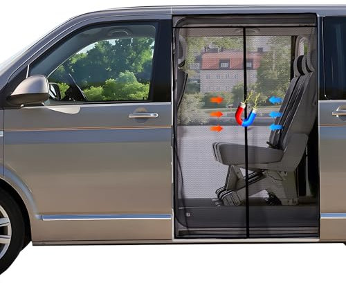 ZATOOTO Zanzariera Magnetica Compatibile VW T5 T6 per Porta Scorrevole, Zanzariera Protezione Insetti, Protezione Solare, Rete Ombreggiante Porta Laterale Campeggio
