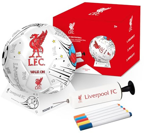 Hy-Pro Officially Licensed Liverpool F.C. Scribble Ball – Size 2 Colour in Football with 5 Colouring Pens, Stand & Pump, Football Toys, Liverpool Gifts for Boys and Girls 3+