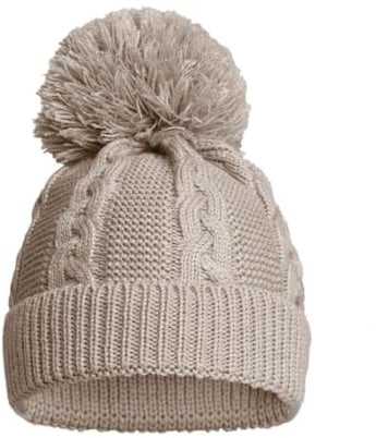Soft Touch Newborn Essentials Sustainable Knitted Baby Bobble Hat, Baby Girl and Baby Boys Winter Hat 0-12 Months