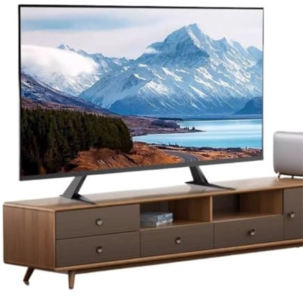 Support TV Sur Pied Base De Meuble TV De Table Avec Base TV Universelle Inclinable Avec Réglage De La Hauteur, Convient À La Plupart Des Téléviseurs À Écran Plat De 27 À 65 Pouces Support TV Au Sol Po
