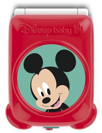 Clementoni Disney Baby - Mickey Flip Phone, Children's Phone 9-36 Months, Activity Centre with 4 Buttons to Stimulate Imitation Game with Light and Sounds, 17514