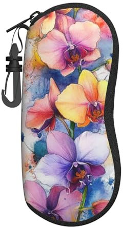 Custodia morbida per occhiali da sole, custodia morbida in neoprene con cerniera, Fiori 1., Taglia unica