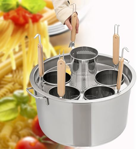 MRKU Einsatz Siebkorb Spaghettitopf Pastatopf mit Deckel für die Kantine in der Küche zu Hause