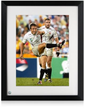 Exclusive Memorabilia Jonny Wilkinson Signed England Rugby Photo: The Kick. Framed