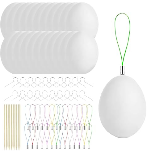 25 Stück Ostereier zum Bemalen, Ostereier Deko, osterei, Osterdeko für Ostern Deko Plastikeier für Die Osterdekoration Ostern Geschenke Oster Dekos für Bäume Osterdekoration Oster Basteln Kinder