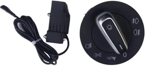 Auto Scheinwerferschalter Scheinwerfer Licht Control Schalter Einstellen Knob Knopf 5ND941431B Kompatibel Mit VW Für GOLF PLUS 2003-2012 Für CC 2008-2014(Set)