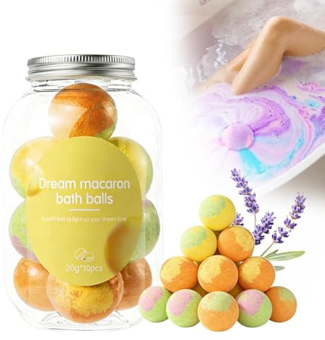 Badesalz-Kugel-Hülsen-Box, Badekugeln, 10er-Pack, Badekugeln mit Mega-Blasen, natürliches Meersalz, Farbwechsel, Spa-Bälle, Ostergeschenke, Ostergeschenke, Osterkorbfüller (gelb)