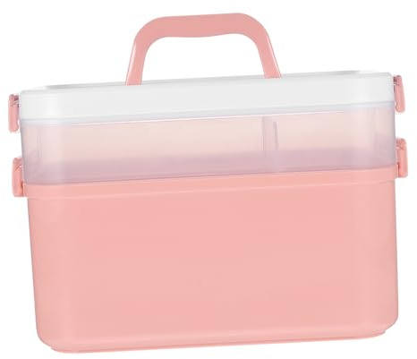 MALUGOGO Manicure Tool Box Large Handheld Nail Art Tool Box for Nail Shop Polish Storage Simple Beautician Polish
