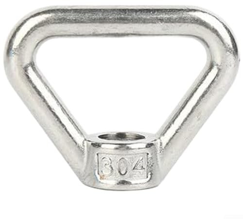 Besshepplo Confezione da 4 dadi triangolari M8 M10 in acciaio inossidabile 304, dado trapezoidale per sollevamento dadi ad occhiello, con liscio, per viti di collegamento industriali marine, argento