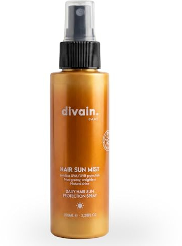 Protezione solare per capelli, 88% naturale, con filtro UV, 100 ml divain | Con proteine vegetali e alghe marine, protegge i capelli dal sole, vegano, cruelty free, prodotto in Spagna