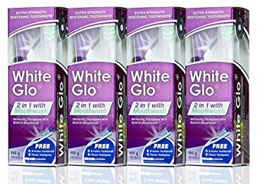 White Glo 2-in-1 Whitening Toothpaste with Mouthwash, 100 ml, Pack of 4