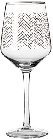 Premier Housewares Jazz Wine Glasses, Gold, 9 x 9 x 22 cm, Set of 4