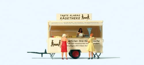 Preiser 10750 Cheese Sales Stand (3) Exclusive Figure Set