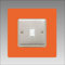 Single Light Switch Surround | Square | Acrylic Back Panel or Finger Plate | Plug, Font Colour:Orange