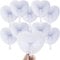 Bestage 60 Packs Decorative Paper Folding Hand Fans Handheld,White Heart Wedding Foldable Fans Chinese and Japanese Fan Bulk for Bridal Guest Church Party Favors Dancing Birthday DIY