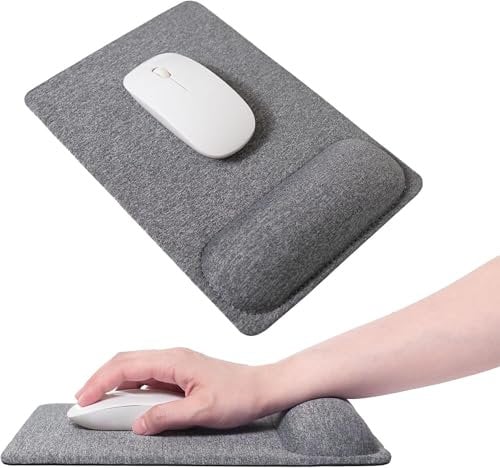 SenseAGE Mauspad mit Handauflage, Mousepad mit Kissen für Alle Maus, ergonomisch Mausunterlage gegen Handgelenkschmerzen für Büro/Homeoffice, Grau (270 x 185 mm)