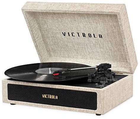 Victrola Parker - Tocadiscos de Maleta Bluetooth con Tocadiscos de 3 velocidades