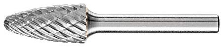 PFERD HM-Frässtift, Rundbogenform RBF, Zahnung ALLROUND, Frässtift-ø 12mm, Schaft-ø 6mm, Länge 65mm, 21001032 – für den vielseitigen Einsatz auf den wichtigsten industriell verwendeten Werkstoffen