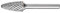 PFERD HM-Frässtift, Rundbogenform RBF, Zahnung ALLROUND, Frässtift-ø 12mm, Schaft-ø 6mm, Länge 65mm, 21001032 – für den vielseitigen Einsatz auf den wichtigsten industriell verwendeten Werkstoffen
