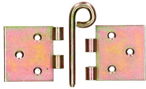 KOTARBAU Kulissenscharniere 50 x 100 x 2 mm Gerollt Tischband Gelb Verzinkt Tischbänder Scharniere mit losem Knopfstift Für Theater Ringstift Türband (10)