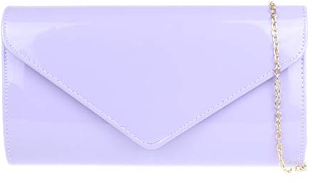 Girly Handbags Borsa semplice lucida per le signore, lilla