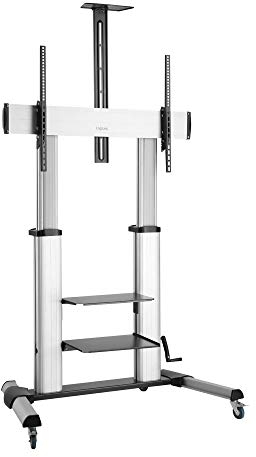 LogiLink BP0084 - Carrello professionale per TV/supporto per TV da 60-100 pollici (LCD, LED, OLED,…), colore: alluminio