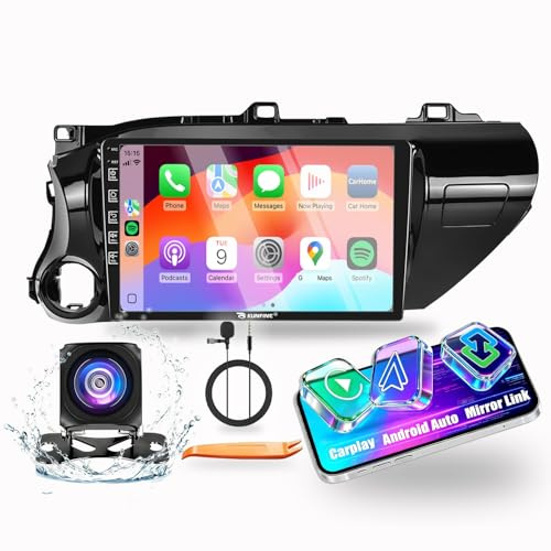 Android 10 Autoradio Car Navigation Reproductor Multimedia estéreo GPS Radio 2.5D Pantalla táctil paraToyota Hilux 2015-2020