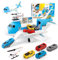 Shayson Transport Cargo Airplane Car Toy Play Set for Boys and Girls Ages 3 and Up - Includes 4 Cars, 1 Helicopter, Kids DIY Preschool Toy Gift