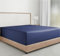 California Design Den Luxus-Spannbettlaken für Doppelbetten, weicher Satin aus 100 % Baumwolle, 400tc, 135 x 190 + 30 cm, elastisches Unterlaken auf Doppelbettmatratze, Farbe Indigo-Marineblau