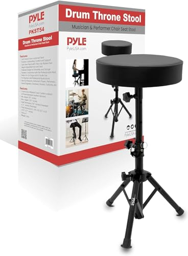 Pyle Musiker Hocker Höhenverstellbar – Sitz Hocker für Kinder & Erwachsene, geeignet als Klavierhocker, Keyboard Hocker, Schlagzeughocker, Gitarrenhocker & Schlagzeug Hocker, Stuhl Höhenverstellbar
