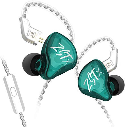 CCA KZ ZST X Colorido en la Oreja Auricular 1BA 1DD Dual Driver con Cable Auriculares HiFi ergonómico Gaming Auriculares con Cable Desmontable de 2 Pines para Cantante audiófilo DJ