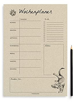 Matabooks, nachhaltiger und veganer A4 Wochenplaner aus Graspapier, Natur, Made in Germany (Otter)